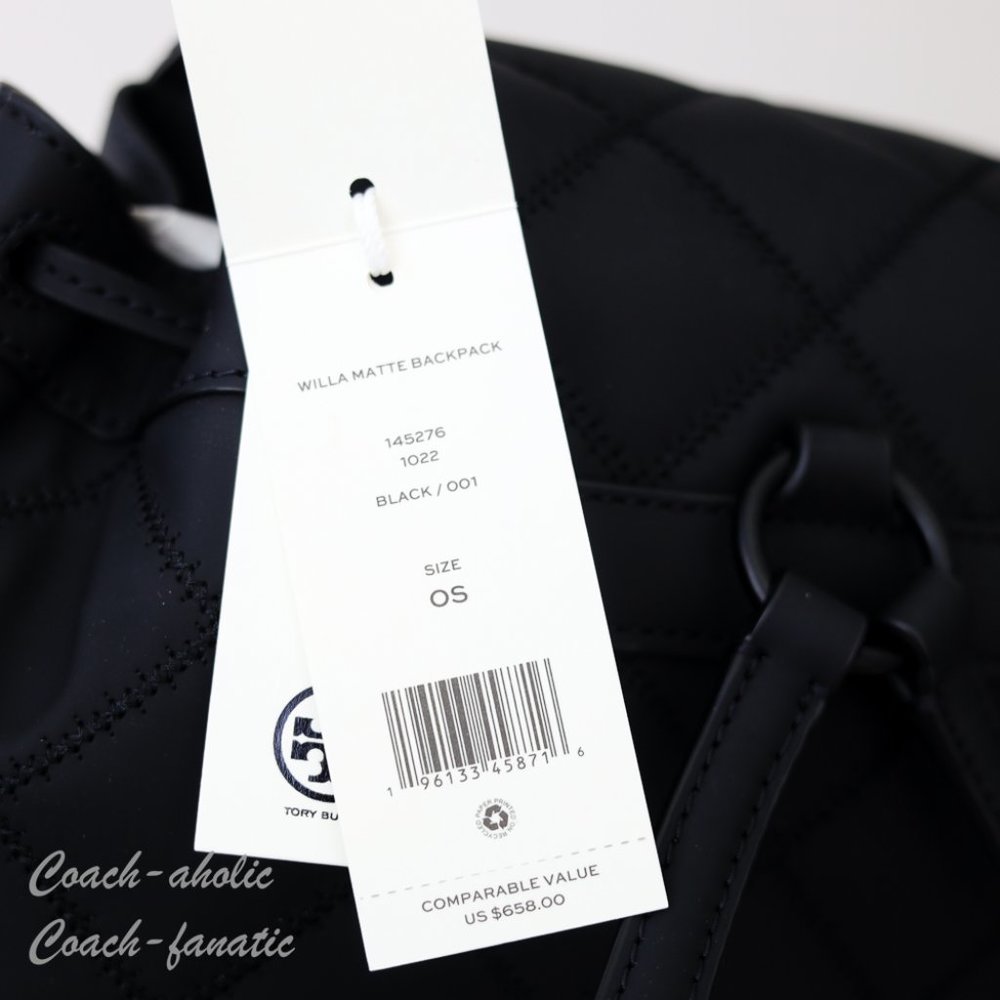 NWT Tory Burch Willa Backpack in Matte Black 145276 - Picture 8 of 11